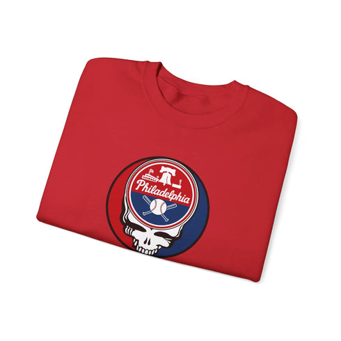 Grateful Dead - Philadelphia Phillies Grateful Dead Stealie Crewneck Sweatshirt - MLB - StealieShop